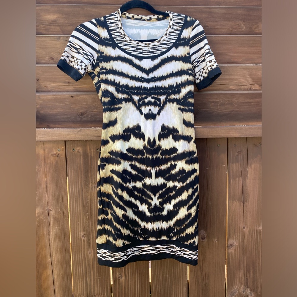 Roberto Cavalli Animal Print Mid Length Dress Women’s XS